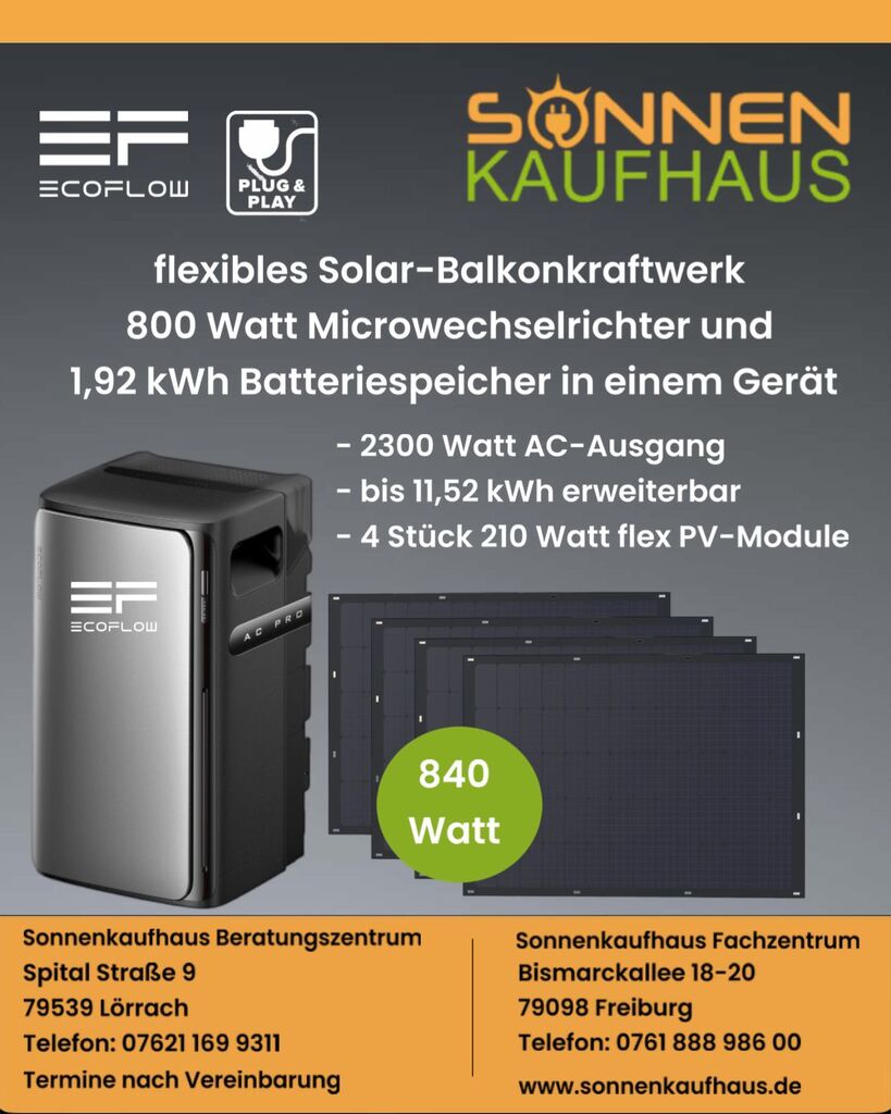 Solar Balkonkraftwerk mit Batteriespeicher von EcoFlow